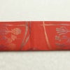 名古屋帯 六通柄 正絹 幾何学柄・抽象柄 通し仕立て なごや帯 リサイクル帯 帯 赤・朱_画像16