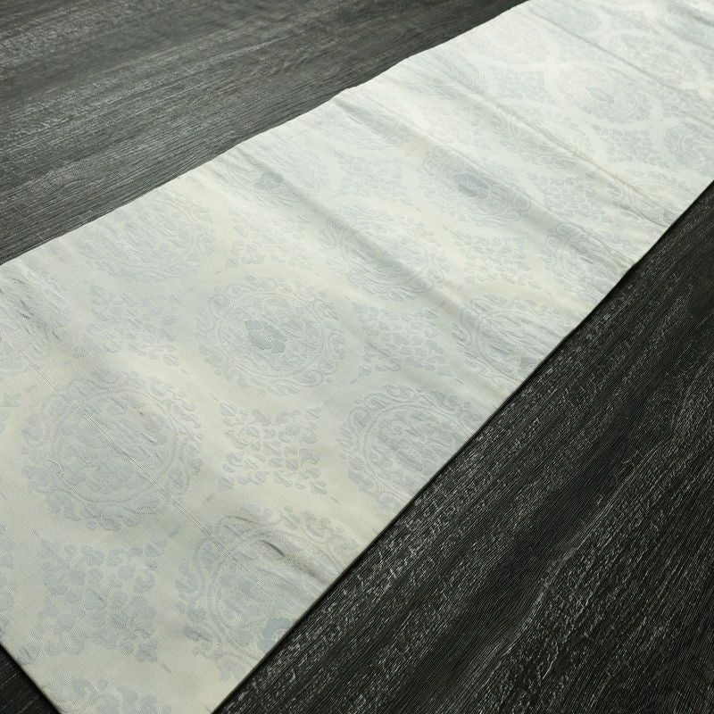 名古屋帯 六通柄 良品 正絹 幾何学柄・抽象柄 名古屋仕立て なごや帯 リサイクル帯 帯 青・紺_画像8