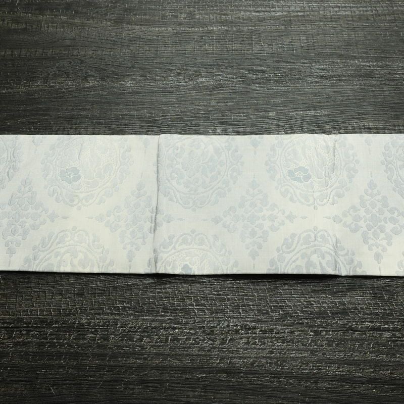 名古屋帯 六通柄 良品 正絹 幾何学柄・抽象柄 名古屋仕立て なごや帯 リサイクル帯 帯 青・紺_画像12