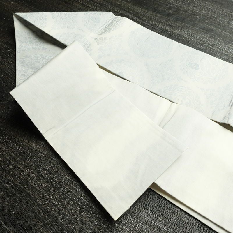 名古屋帯 六通柄 良品 正絹 幾何学柄・抽象柄 名古屋仕立て なごや帯 リサイクル帯 帯 青・紺_画像21