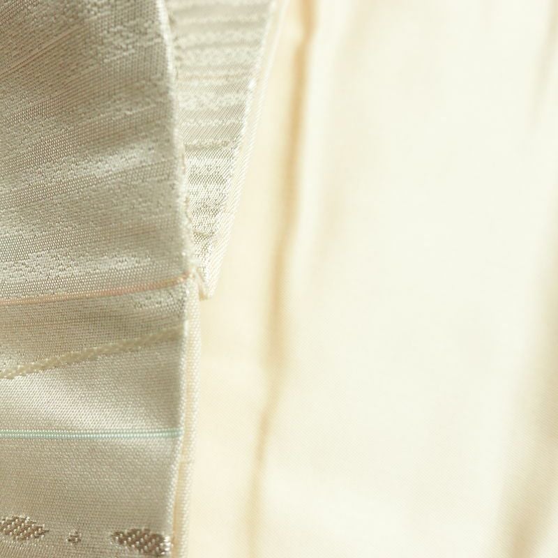 名古屋帯 六通柄 良品 正絹 蝶・昆虫柄 名古屋仕立て なごや帯 リサイクル帯 帯 箔 銀糸 金・銀_画像20