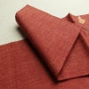 名古屋帯 太鼓柄 美品 正絹 幾何学柄・抽象柄 通し仕立て なごや帯 リサイクル帯 帯 モダン 赤・朱_画像11