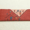 名古屋帯 太鼓柄 美品 正絹 幾何学柄・抽象柄 通し仕立て なごや帯 リサイクル帯 帯 モダン 赤・朱_画像16
