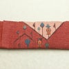 名古屋帯 太鼓柄 美品 正絹 幾何学柄・抽象柄 通し仕立て なごや帯 リサイクル帯 帯 モダン 赤・朱_画像17