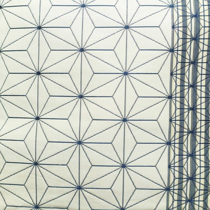 名古屋帯 六通柄 正絹 麻の葉柄 通し仕立て なごや帯 リサイクル帯 帯 白_画像2