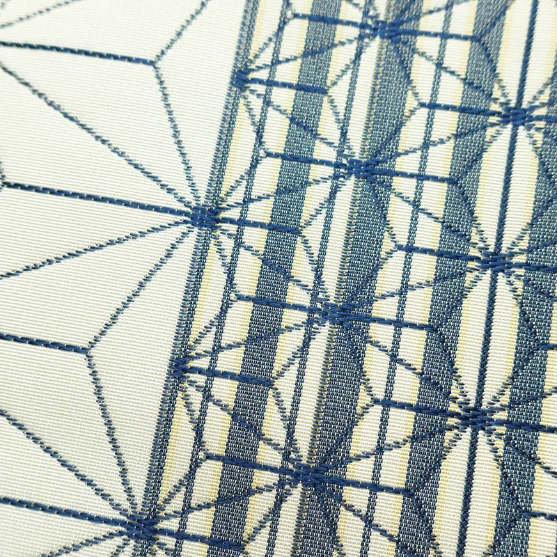 名古屋帯 六通柄 正絹 麻の葉柄 通し仕立て なごや帯 リサイクル帯 帯 白_画像4