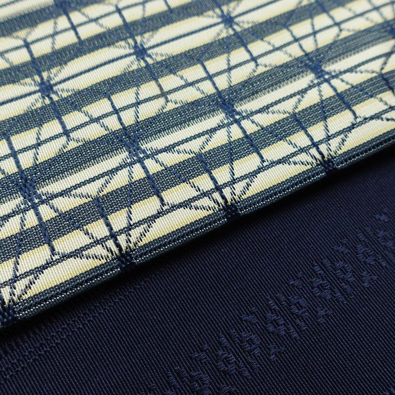 名古屋帯 六通柄 正絹 麻の葉柄 通し仕立て なごや帯 リサイクル帯 帯 白_画像11