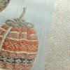 名古屋帯 六通柄 正絹 古典柄 名古屋仕立て なごや帯 リサイクル帯 帯 箔 青・紺_画像8