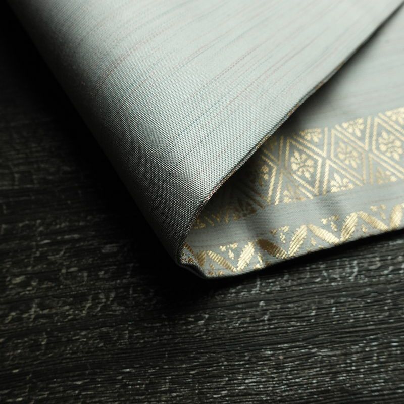 名古屋帯 六通柄 正絹 古典柄 名古屋仕立て なごや帯 リサイクル帯 帯 箔 青・紺_画像12