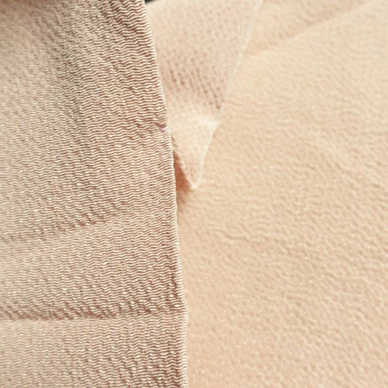 名古屋帯 太鼓柄 縮緬 正絹 木の葉・植物柄 名古屋仕立て なごや帯 リサイクル帯 帯 箔 金彩 シンプル ピンク_画像20