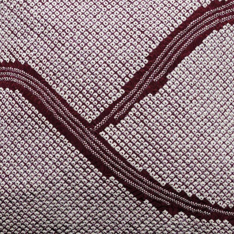 名古屋帯 太鼓柄 良品 絞り 綸子 正絹 幾何学柄・抽象柄 名古屋仕立て なごや帯 リサイクル帯 帯 モダン 紫・藤色_画像2