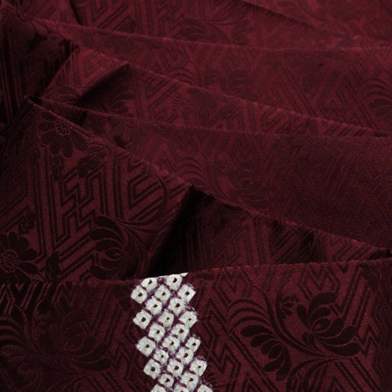 名古屋帯 太鼓柄 良品 絞り 綸子 正絹 幾何学柄・抽象柄 名古屋仕立て なごや帯 リサイクル帯 帯 モダン 紫・藤色_画像17