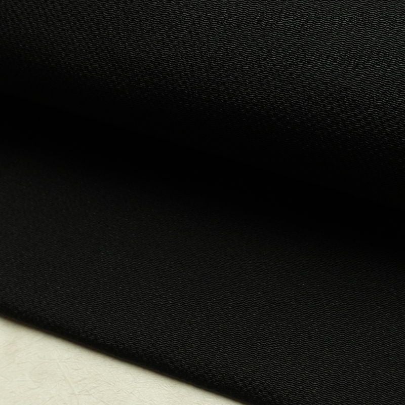 名古屋帯 草木手染 太鼓柄 美品 縮緬 正絹 幾何学柄・抽象柄 名古屋仕立て なごや帯 リサイクル帯 帯 モダン 黒_画像9