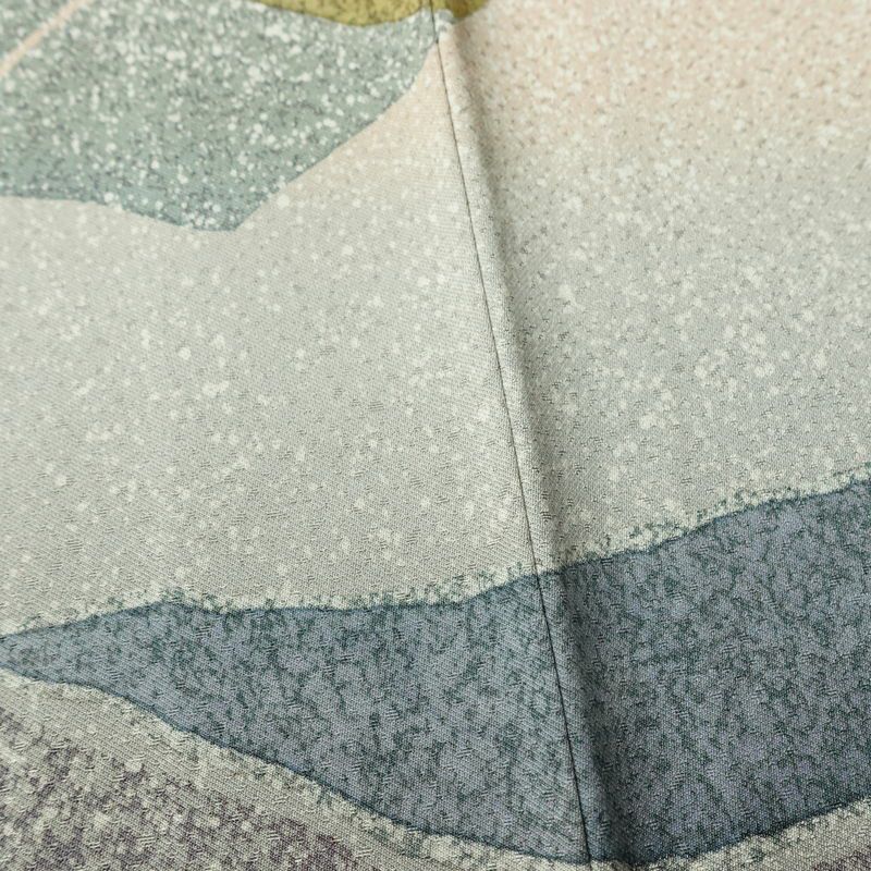 訪問着 正絹 幾何学柄・抽象柄 袷仕立て 身丈167cm 裄丈66.5cm リサイクル着物 着物 フォーマル ベージュ_画像10