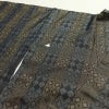 紬 しつけ糸付き 正絹 縞柄・線柄 袷仕立て 身丈150cm 裄丈66cm リサイクル着物 着物 モダン 多色使い_画像13