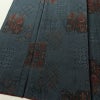 大島紬 証紙あり 正絹 幾何学柄・抽象柄 袷仕立て 身丈161.5cm 裄丈61.5cm リサイクル着物 一部しつけ糸付き 着物 青・紺_画像4