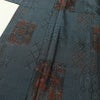 大島紬 証紙あり 正絹 幾何学柄・抽象柄 袷仕立て 身丈161.5cm 裄丈61.5cm リサイクル着物 一部しつけ糸付き 着物 青・紺_画像5