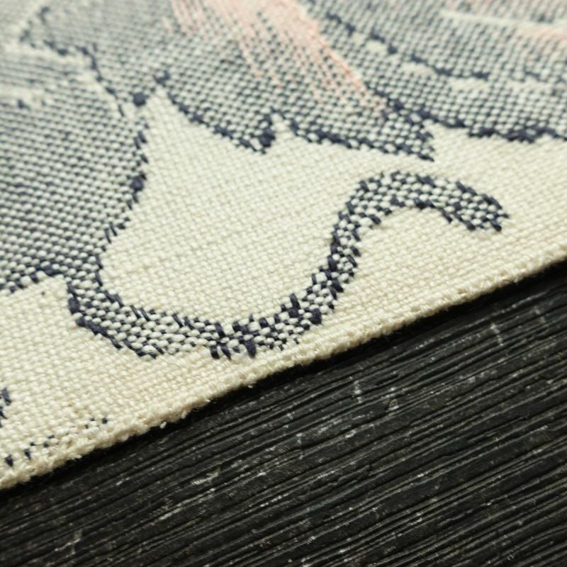 名古屋帯 六通柄 良品 正絹 幾何学柄・抽象柄 松葉仕立て なごや帯 リサイクル帯 帯 紬地 白_画像12