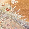 訪問着 良品 縮緬 一つ紋付き 正絹 古典柄 袷仕立て 身丈159cm 裄丈64cm リサイクル着物 着物 箔 金彩 入学式 卒業式 七五三 お宮参り フォーマル 菊 萩 茶_画像6