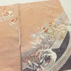 訪問着 良品 縮緬 一つ紋付き 正絹 古典柄 袷仕立て 身丈159cm 裄丈64cm リサイクル着物 着物 箔 金彩 入学式 卒業式 七五三 お宮参り フォーマル 菊 萩 茶_画像15