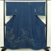 付け下げ 縮緬 一つ紋付き 正絹 古典柄 袷仕立て 身丈159cm 裄丈66cm リサイクル着物 着物 卒業式 パーティー フォーマル 青・紺_画像1
