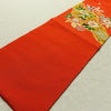 名古屋帯 太鼓柄 縮緬 正絹 花柄 名古屋仕立て なごや帯 リサイクル帯 帯 赤・朱_画像10