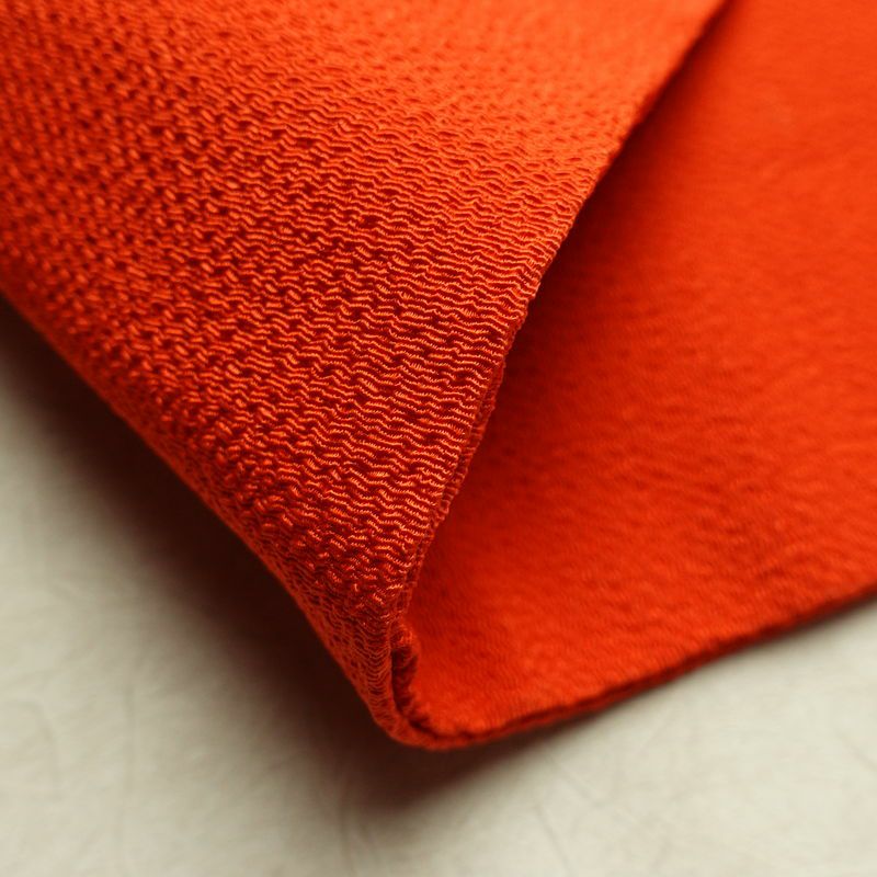 名古屋帯 太鼓柄 縮緬 正絹 花柄 名古屋仕立て なごや帯 リサイクル帯 帯 赤・朱_画像11