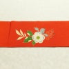 名古屋帯 太鼓柄 縮緬 正絹 花柄 名古屋仕立て なごや帯 リサイクル帯 帯 赤・朱_画像16