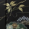 付け下げ 一つ紋付き 正絹 木の葉・植物柄 袷仕立て 身丈166cm 裄丈68.5cm リサイクル着物 着物 箔 金彩 卒業式 フォーマル シンプル 黒_画像9