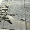 訪問着 美品 落款入り 正絹 風景柄 袷仕立て 身丈159cm 裄丈67cm リサイクル着物 着物 箔 共八掛 銀彩 卒業式 フォーマル グレー_画像4