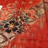 振袖 良品 金駒刺繍 正絹 花柄 袷仕立て 身丈161cm 裄丈66cm リサイクル着物 着物 箔 金彩 成人式 二十歳 二十歳の集い パーティー 萩 フォーマル 赤・朱_画像5