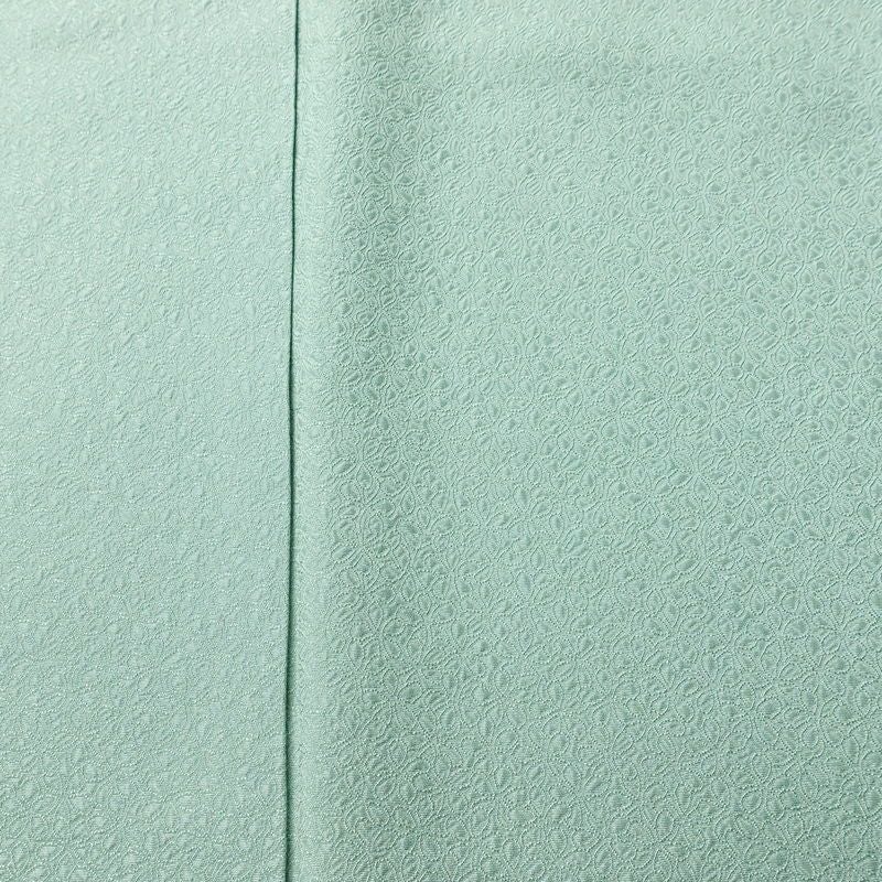 色無地 一つ紋付き 寿光織 伝統工芸茶染 正絹 花柄 袷仕立て 身丈163.5cm 裄丈68cm リサイクル着物 着物 お茶会 フォーマル 緑・うぐいす色_画像6