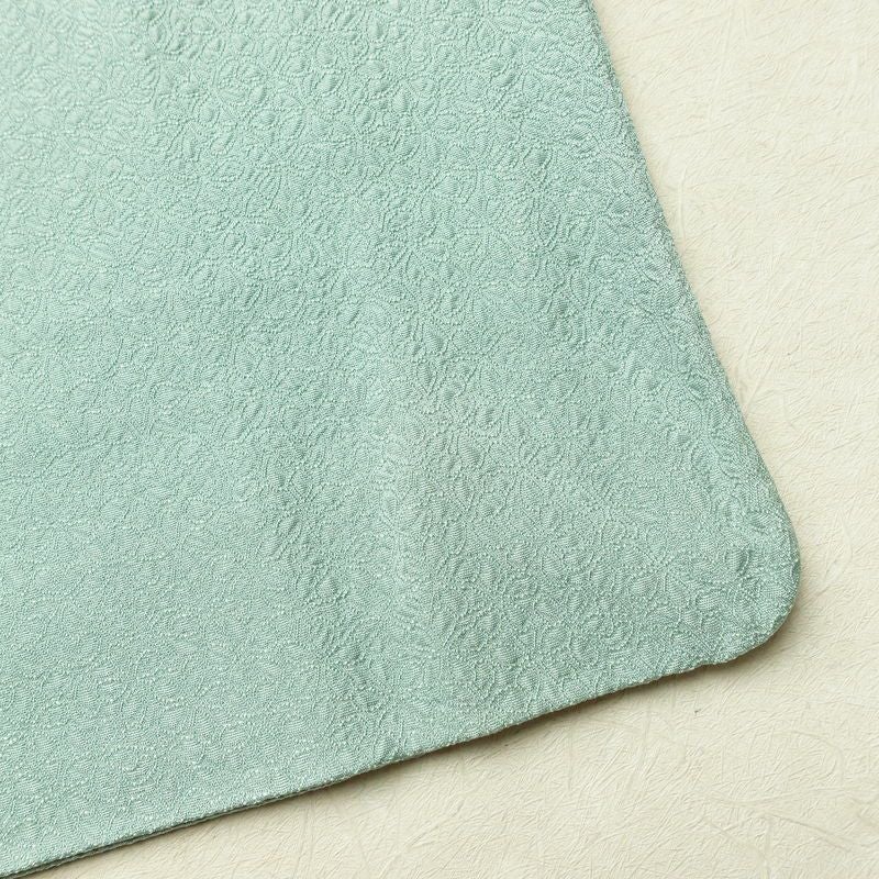 色無地 一つ紋付き 寿光織 伝統工芸茶染 正絹 花柄 袷仕立て 身丈163.5cm 裄丈68cm リサイクル着物 着物 お茶会 フォーマル 緑・うぐいす色_画像16