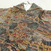 小紋 縮緬 総柄 正絹 風景柄 袷仕立て 身丈149cm 裄丈62.5cm リサイクル着物 着物 黄・黄土色_画像16