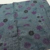 紬 しつけ糸付き 正絹 花柄 袷仕立て 身丈154cm 裄丈65.5cm リサイクル着物 着物 青・紺_画像11