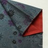 紬 しつけ糸付き 正絹 花柄 袷仕立て 身丈154cm 裄丈65.5cm リサイクル着物 着物 青・紺_画像12