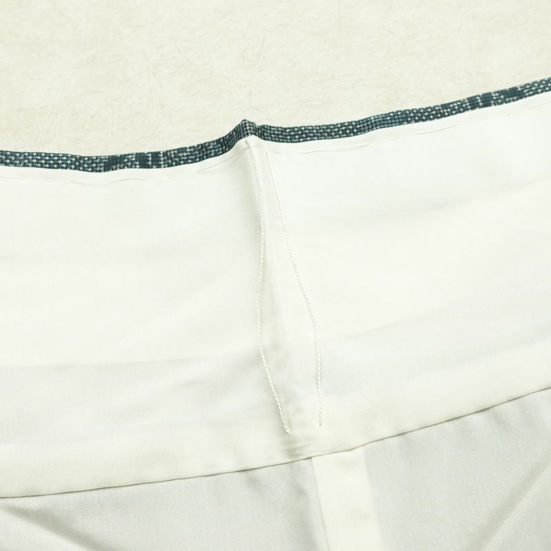 紬 しつけ糸付き 正絹 花柄 袷仕立て 身丈154cm 裄丈65.5cm リサイクル着物 着物 青・紺_画像18