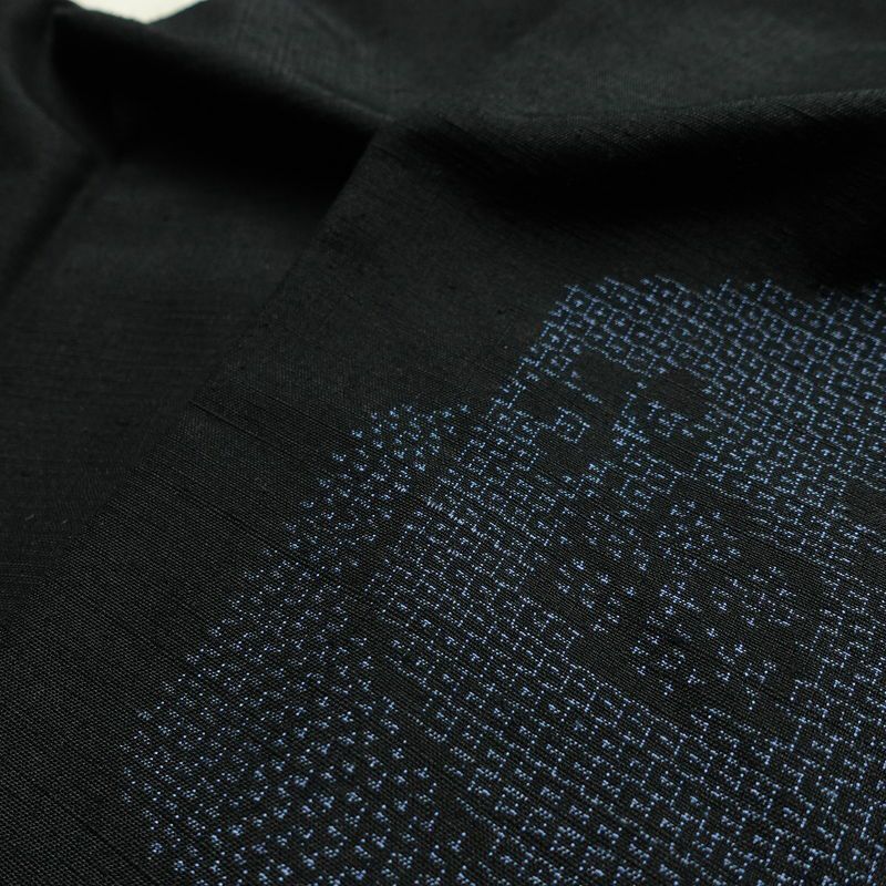 結城紬 本場真綿結城紬 百山亀甲 証紙あり 正絹 亀甲柄 袷仕立て 身丈160cm 裄丈63.5cm リサイクル着物 着物 洒落 黒_画像14