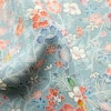 小紋 縮緬 総柄 正絹 花柄 袷仕立て 身丈149.5cm 裄丈63cm リサイクル着物 着物 青・紺_画像20