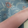 小紋 縮緬 総柄 正絹 花柄 袷仕立て 身丈156.5cm 裄丈63cm リサイクル着物 着物 くすみブルー 青・紺_画像20