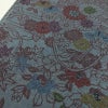 小紋 良品 しつけ糸付き 正絹 花柄 袷仕立て 身丈158.5cm 裄丈63.5cm リサイクル着物 着物 青・紺_画像11