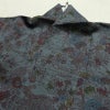 小紋 良品 しつけ糸付き 正絹 花柄 袷仕立て 身丈158.5cm 裄丈63.5cm リサイクル着物 着物 青・紺_画像18