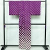 小紋 付下小紋 正絹 花柄 袷仕立て 身丈160cm 裄丈64.5cm リサイクル着物 着物 紫・藤色_画像2