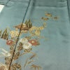 訪問着 しつけ糸付き 正絹 木の葉・植物柄 袷仕立て 身丈163.5cm 裄丈65cm リサイクル着物 着物 箔 金彩 入学式 卒業式 七五三 お宮参り フォーマル 四季花 緑・うぐいす色_画像5