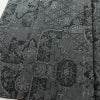 紬 正絹 木の葉・植物柄 袷仕立て 身丈155.5cm 裄丈63.5cm リサイクル着物 着物 黒_画像4