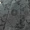紬 正絹 木の葉・植物柄 袷仕立て 身丈155.5cm 裄丈63.5cm リサイクル着物 着物 黒_画像5