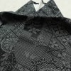 紬 正絹 木の葉・植物柄 袷仕立て 身丈155.5cm 裄丈63.5cm リサイクル着物 着物 黒_画像18