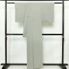 色無地 しつけ糸付き 縮緬 一つ紋付き 正絹 無地 袷仕立て 身丈158cm 裄丈64cm リサイクル着物 着物 お茶会 フォーマル シンプル グレー_画像2