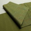 名古屋帯 全通柄 良品 正絹 チェック・格子柄 通し仕立て なごや帯 リサイクル帯 帯 モダン 緑・うぐいす色_画像9