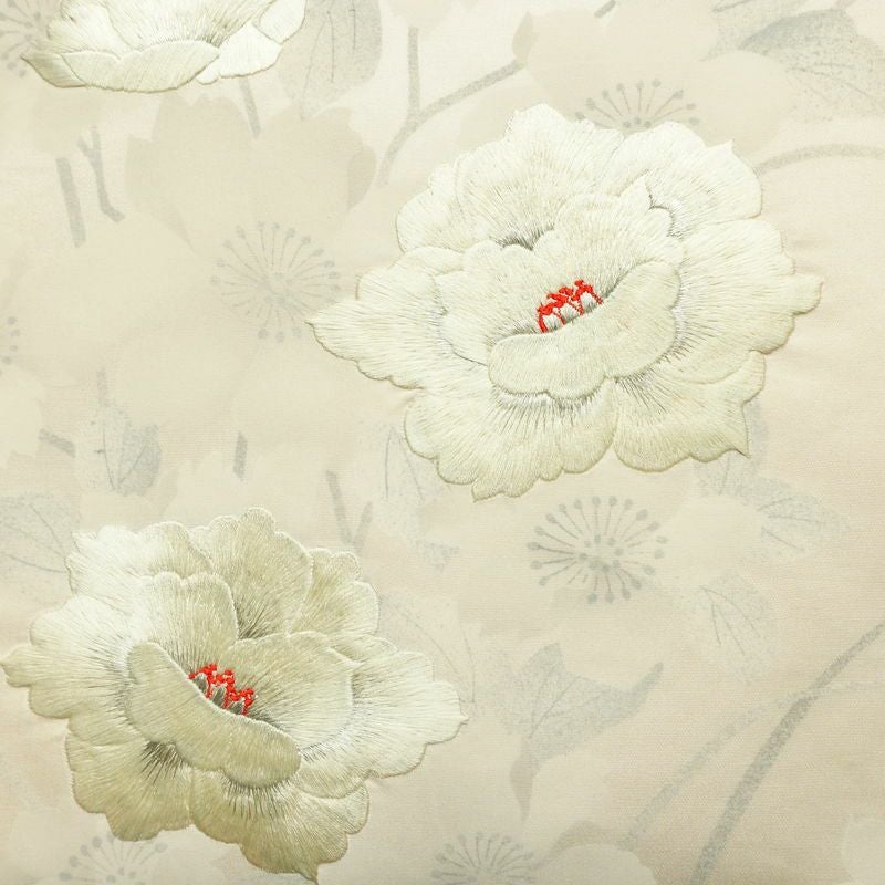 名古屋帯 太鼓柄 正絹 花柄 名古屋仕立て なごや帯 リサイクル帯 帯 刺繍 ピンク_画像2